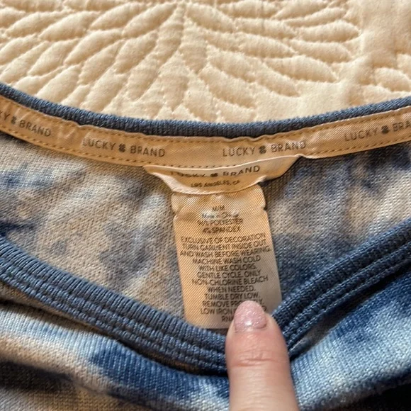 Lucky Brand Soft Terrycloth, Tie-dye PJs 💙🤍 - Picture 2 of 10